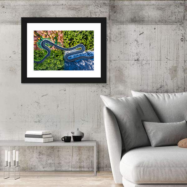 Highway Through The Forest Canvas Wall Art