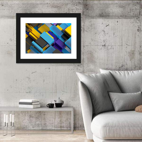 Layered Brick Pattern Canvas Wall Art