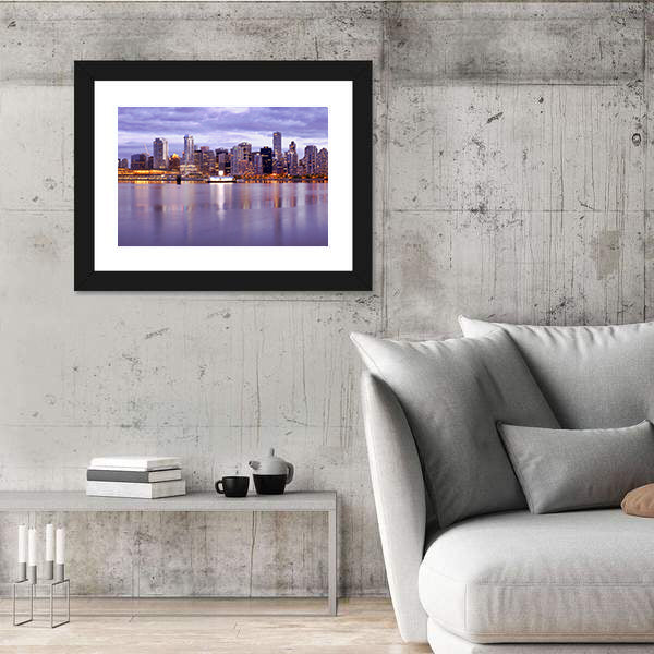 Vancouver Skyline In Canada Canvas Wall Art