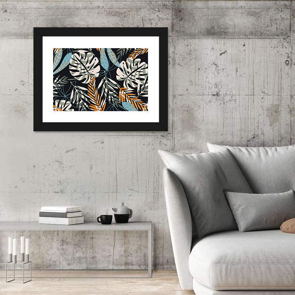 Tropical Jungle Pattern Canvas Wall Art