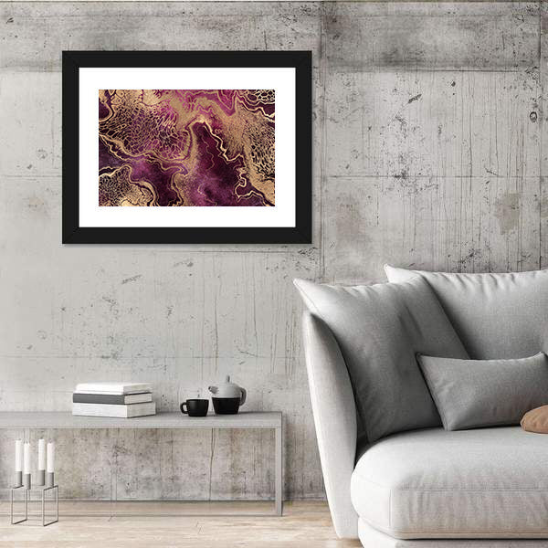 Gold Veined Marble Abstract Canvas Wall Art