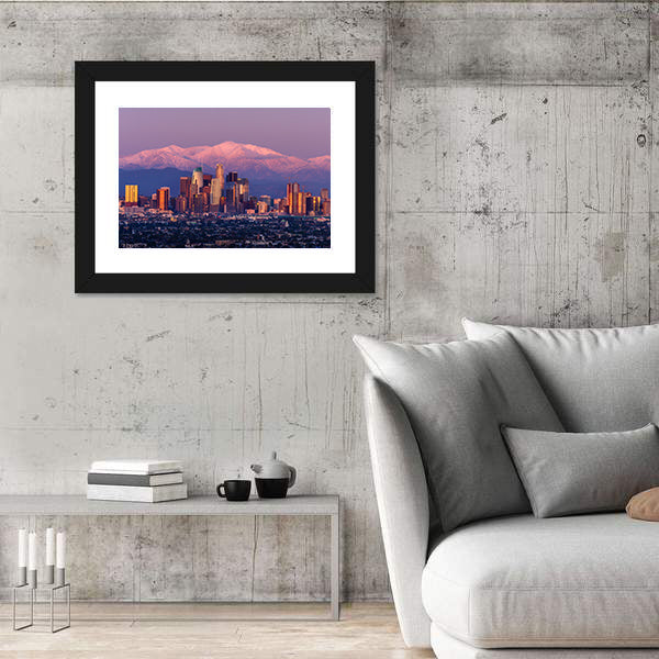 Downtown Los Angeles Skyline at Sunset Canvas Wall Art