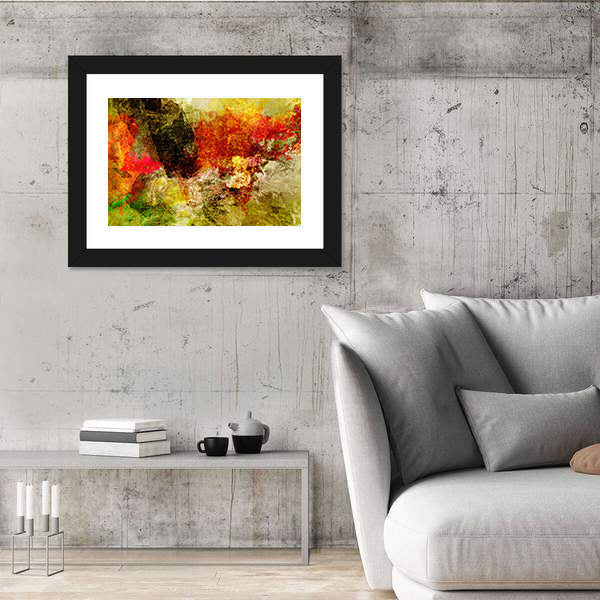 Acrylic Abstract with Central Dark Mass Canvas Wall Art