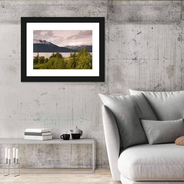 Mountain Lake In Alaska Canvas Wall Art