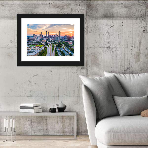 Atlanta In Georgia Skyline Canvas Wall Art