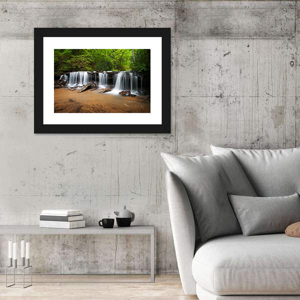 Peaceful Forest Waterfalls Canvas Wall Art