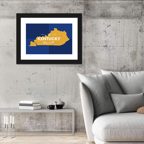 Kentucky State Map Canvas Wall Art