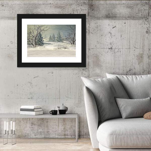 Serene Winter Forest Canvas Wall Art