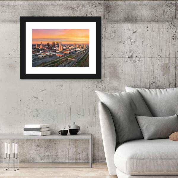 Birmingham Downtown Skyline at Sunset Canvas Wall Art