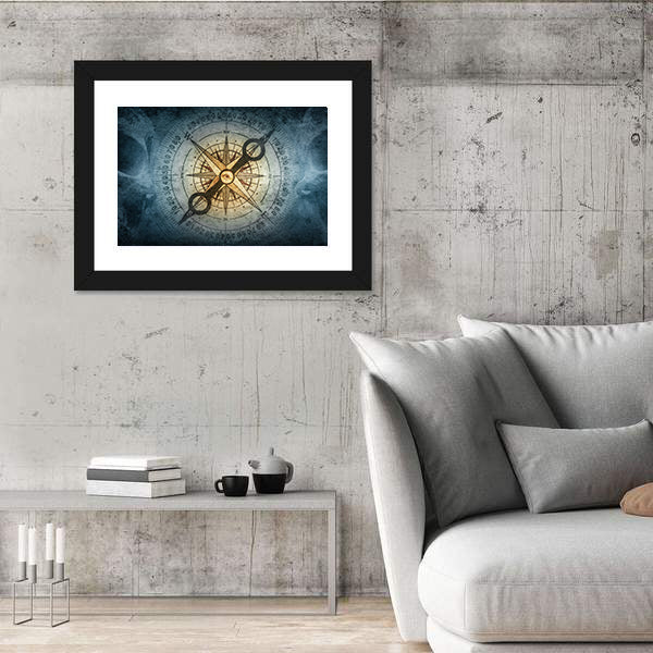 Sailor Skull with Vintage Compass Canvas Wall Art