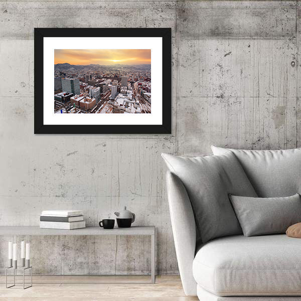 Sapporo Downtown Skyline In Hokkaido Japan Canvas Wall Art