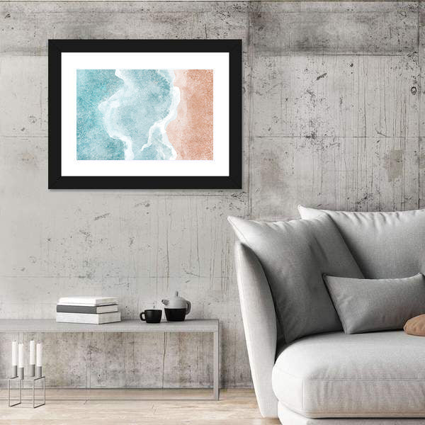 Boho Aerial Beach Seascape Canvas Wall Art