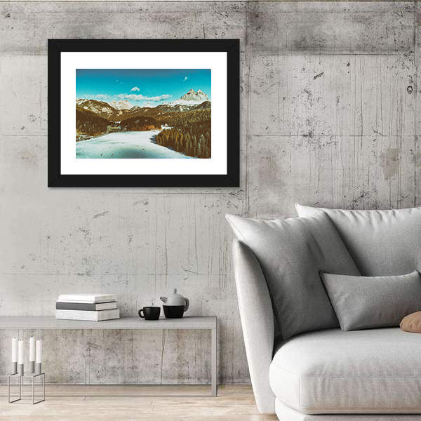 Italian Dolomites in Winter Canvas Wall Art