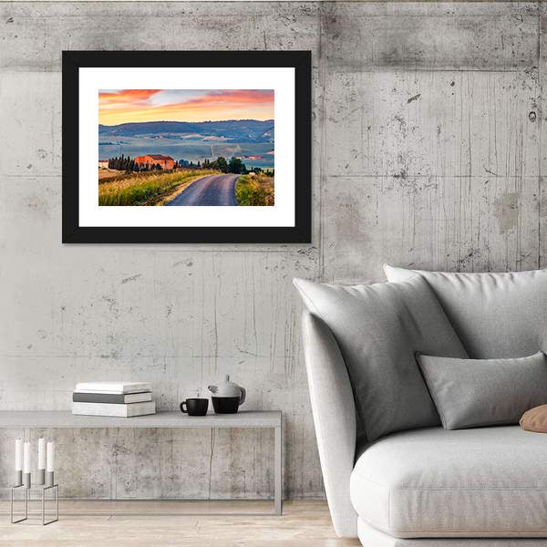 Tuscanian Country Road Canvas Wall Art