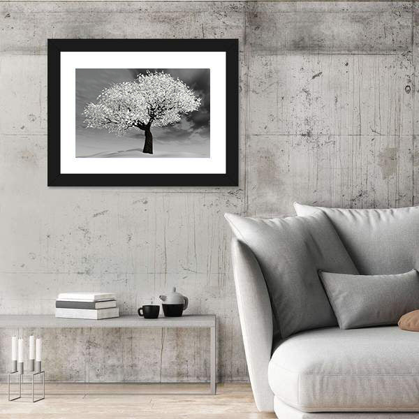 Cherry Tree in Winter Canvas Wall Art