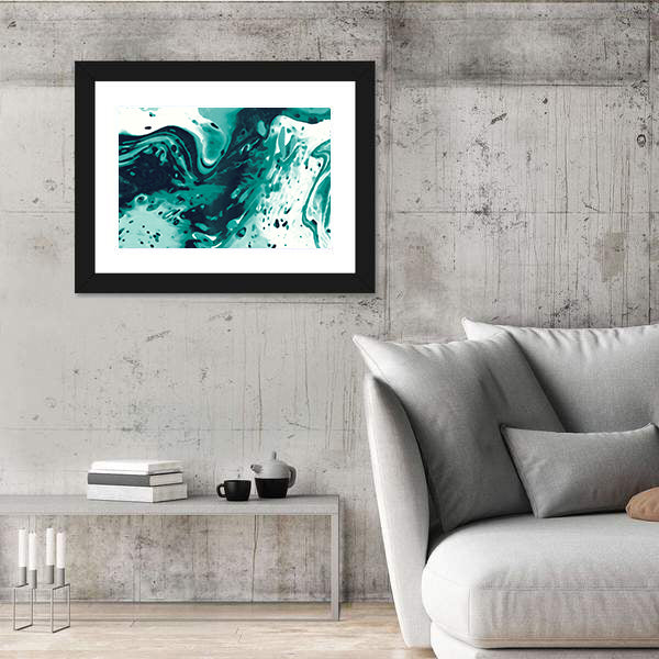 Turquoise Fluid Marbling Canvas Wall Art