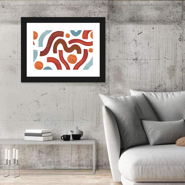 Seamless Geometric Shapes Pattern Canvas Wall Art