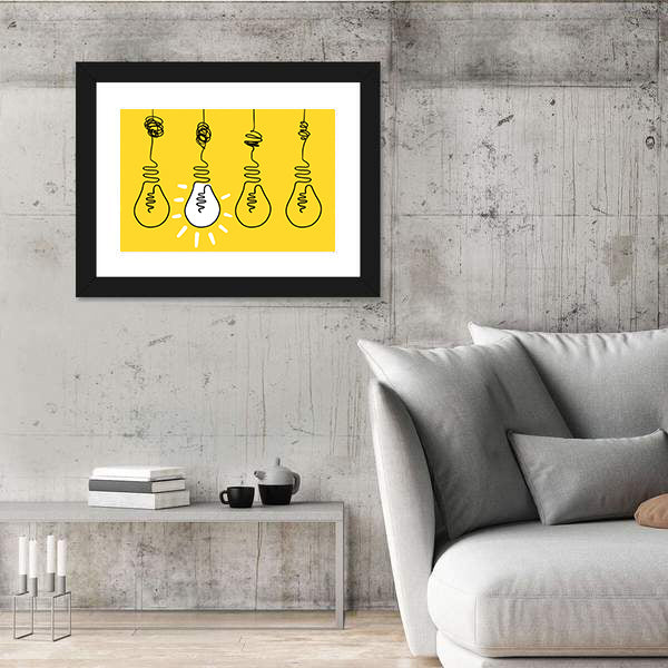 Four Lightbulbs Technology Concept Canvas Wall Art