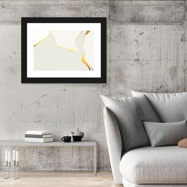 Marble Veining with Gold Accents Canvas Wall Art