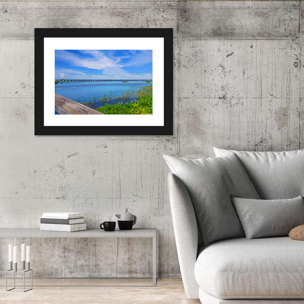 Meaher State Park Causeway Bridge Over Mobile Bay Canvas Wall Art