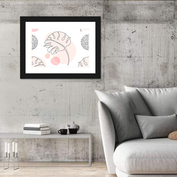 Tropical Monstera Leaf Silhouette Canvas Wall Art