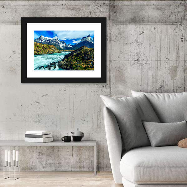 Luxury River Mountain Canvas Wall Art