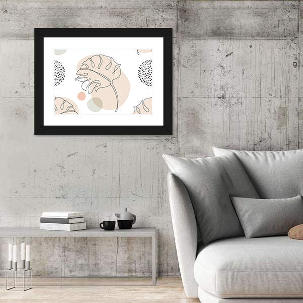 Seamless Monstera Leaf Pattern Canvas Wall Art