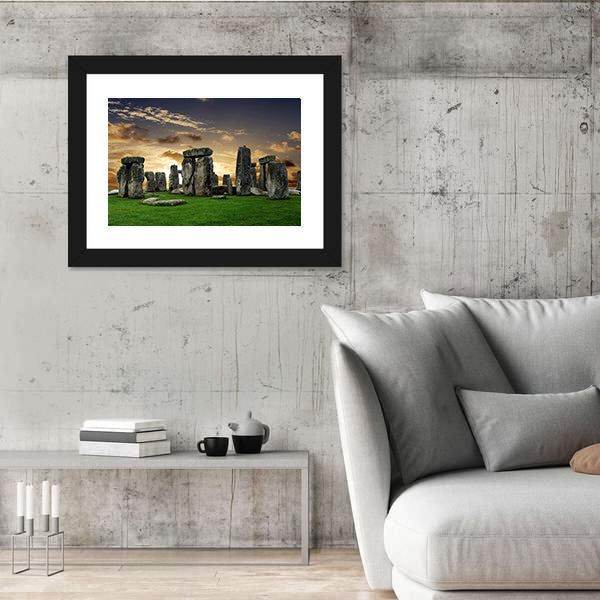 Stonehenge at Sunset Canvas Wall Art