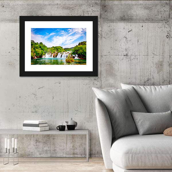 Waterfall In Krka National Park Canvas Wall Art