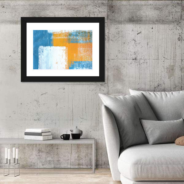 Hand-drawn Abstract Geometric Color Blocks Canvas Wall Art