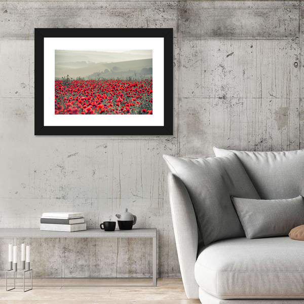 Field of Red Poppies Canvas Wall Art