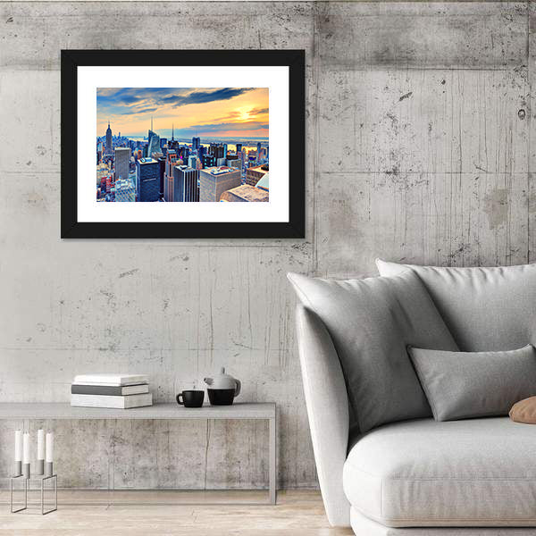 New York City Skyline at Dusk Canvas Wall Art