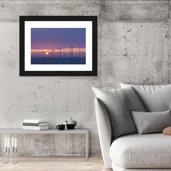 Lillgrund Offshore Wind Farm At Daybrake Canvas Wall Art