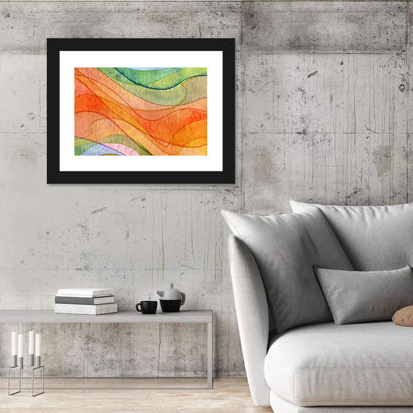 Colorful Watercolor Wave Abstract Canvas Wall Art