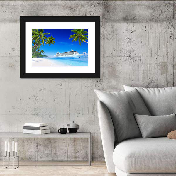 Cruise Ship in Tropical Waters Canvas Wall Art