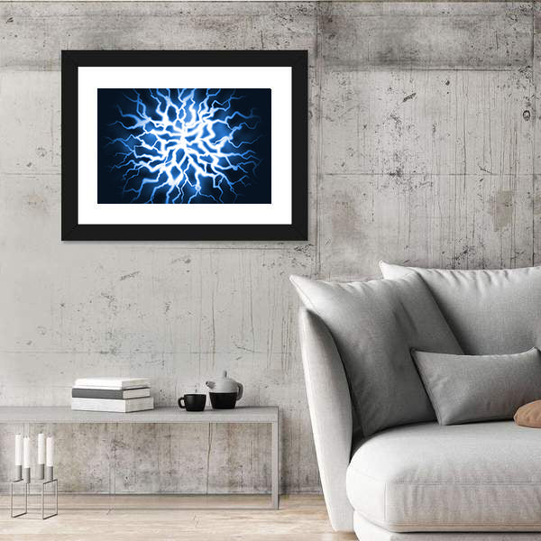 Blue Thunder Energy Burst Canvas Wall Art