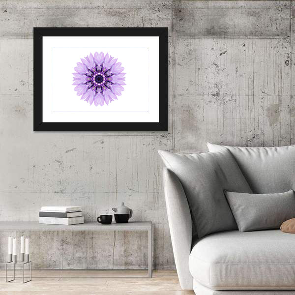 Purple Cornflower Mandala Canvas Wall Art