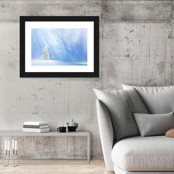 Snow-covered Pines in Soft Winter Light Canvas Wall Art