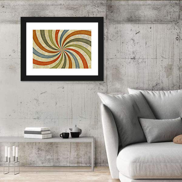 Vintage Swirling Spiral Abstract Canvas Wall Art