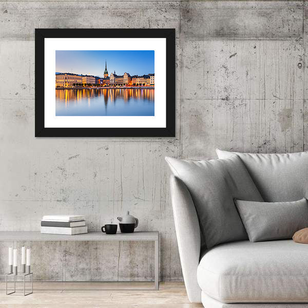 Gamla Stan In Stockholm At Evening Canvas Wall Art
