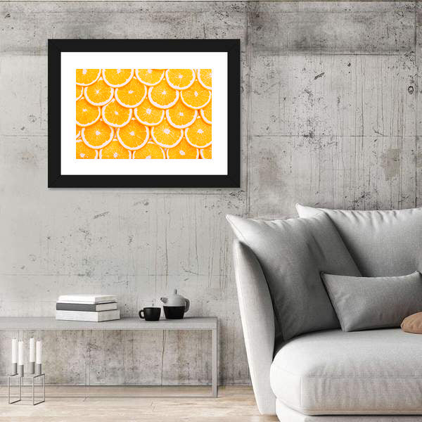 Fresh Orange Slices Pattern Canvas Wall Art