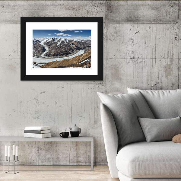 Scenic Fedchenko Glacier In Tajikistan Canvas Wall Art