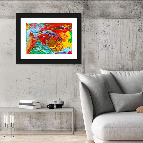 Oil Brushstrokes Abstract Painting Canvas Wall Art