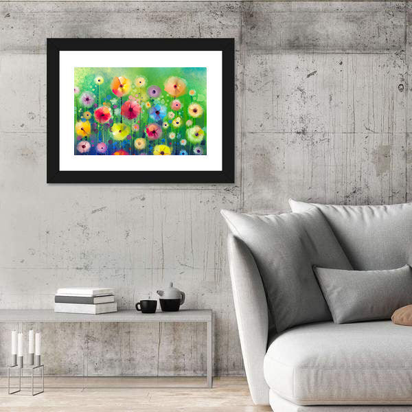 Spring Wildflower Illustration Canvas Wall Art