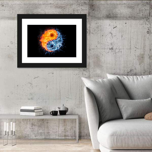 Fire and Water Tao Symbol Canvas Wall Art