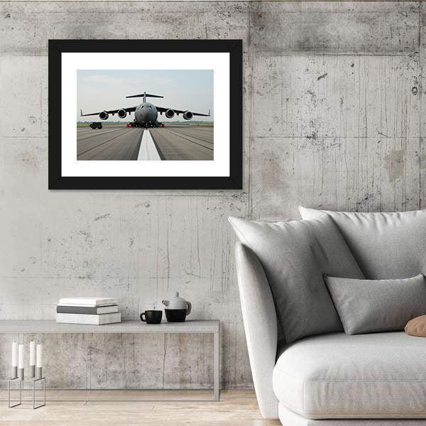 C-17 Globemaster Iii on Runway Canvas Wall Art