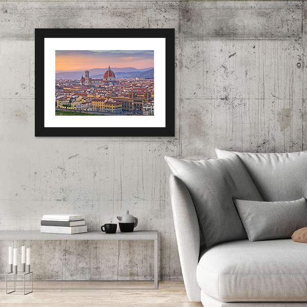 Florence City At Sunset Canvas Wall Art