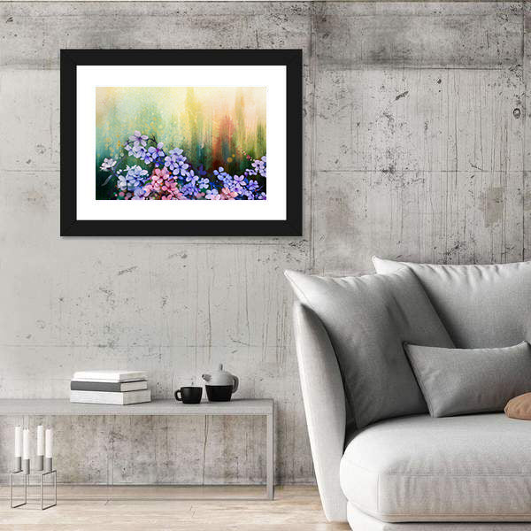 Abstract Cherry Blossoms in Purple Canvas Wall Art
