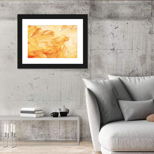 Golden Flowing Fabric Abstract Canvas Wall Art