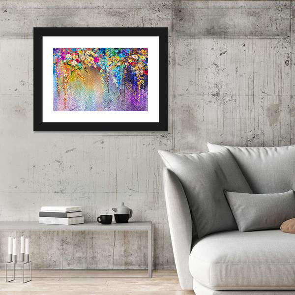 Cascading Watercolor Floral Abstract Canvas Wall Art